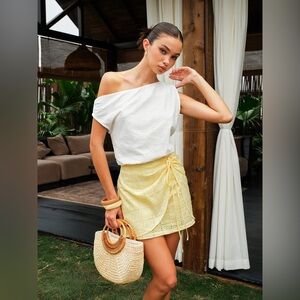 Elastic Hem One-Shoulder Top Commense M CC16